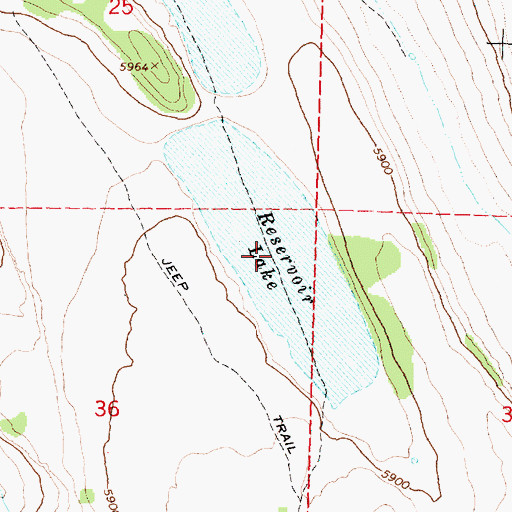 Topographic Map of Reservoir Lake, OR