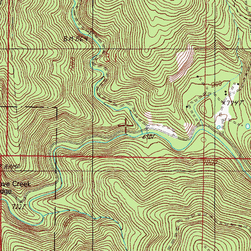 Topographic Map of Reuben Creek, OR