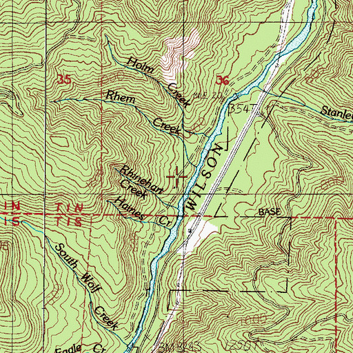 Topographic Map of Rhem Creek, OR