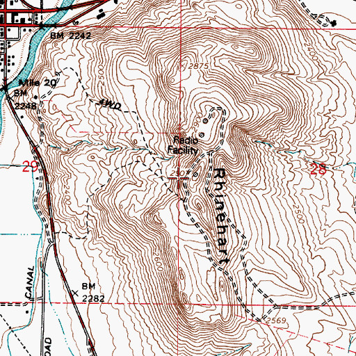 Topographic Map of Rhinehart Buttes, OR