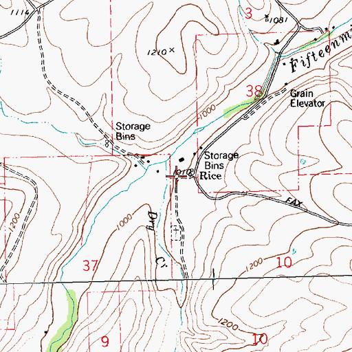 Topographic Map of Rice (historical), OR