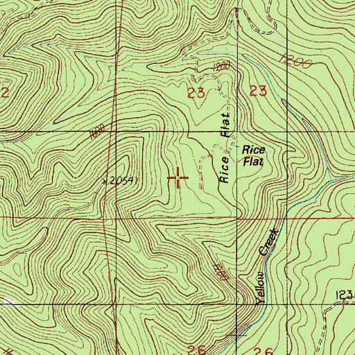 Topographic Map of Rice Flat, OR