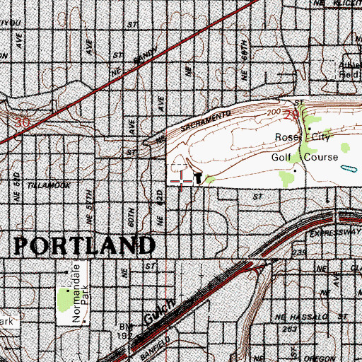 Topographic Map of Rice School (historical), OR