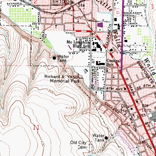 Topographic Map of Yantis Park, OR