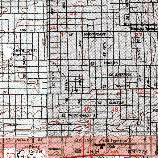 Topographic Map of Richmond Elementary School, OR