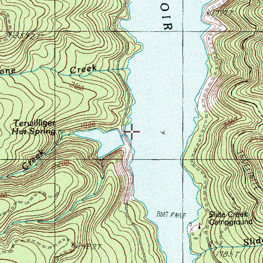 Topographic Map of Rider Creek, OR