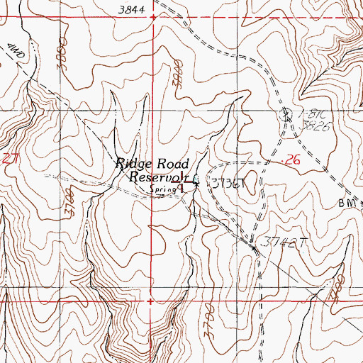 Topographic Map of Ridge Road Reservoir, OR