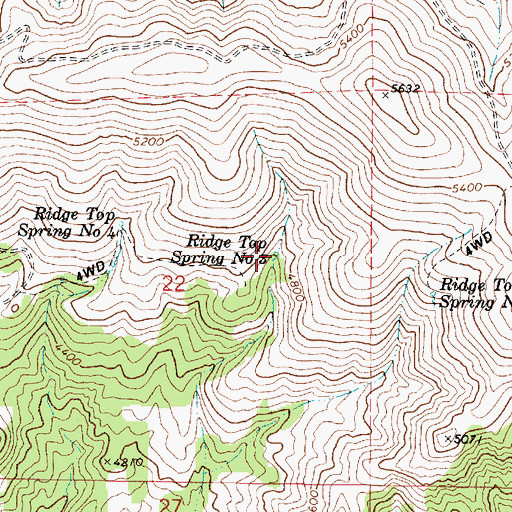 Topographic Map of Ridge Top Spring Number Three, OR