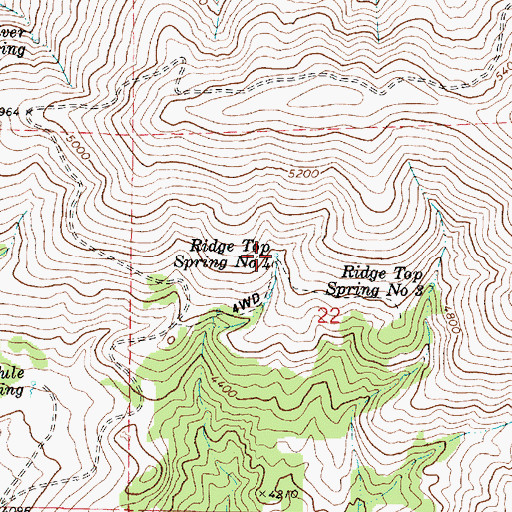 Topographic Map of Ridge Top Spring Number Four, OR