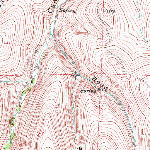 Topographic Map of Ridgeway Canyon, OR