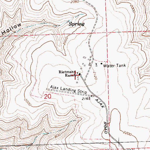 Topographic Map of Rietmann Ranch, OR