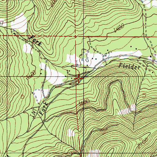 Topographic Map of Right Fork Fielder Creek, OR