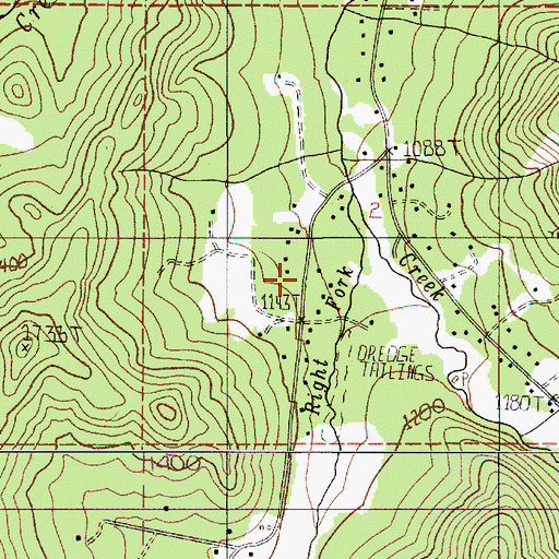 Topographic Map of Right Fork Foots Creek, OR