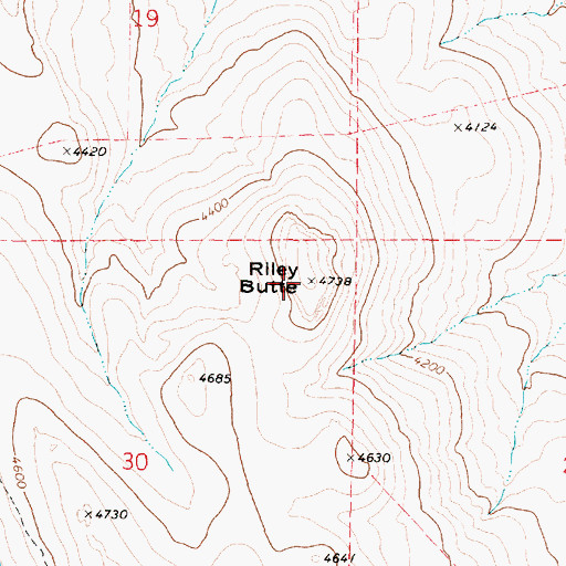 Topographic Map of Riley Butte, OR