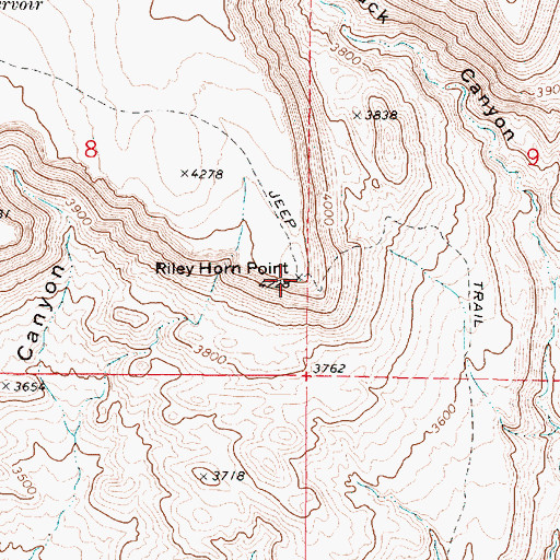 Topographic Map of Riley Horn Point, OR