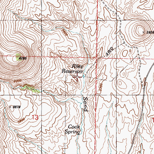 Topographic Map of Riley Reservoir, OR