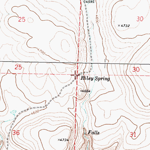 Topographic Map of Riley Spring, OR