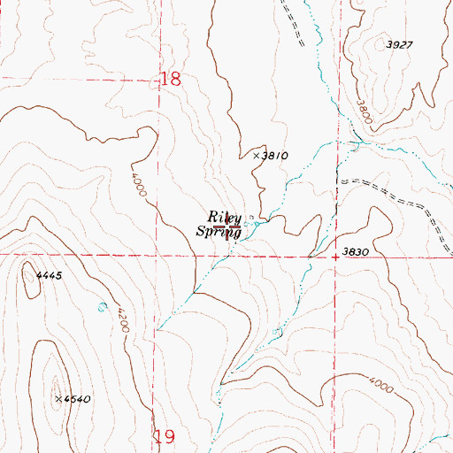 Topographic Map of Riley Spring, OR