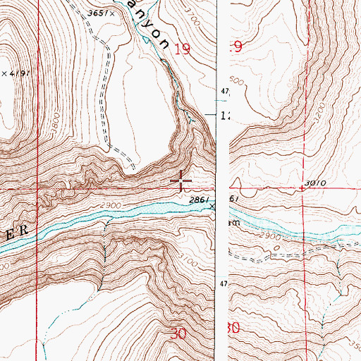 Topographic Map of Rinehart Canyon, OR