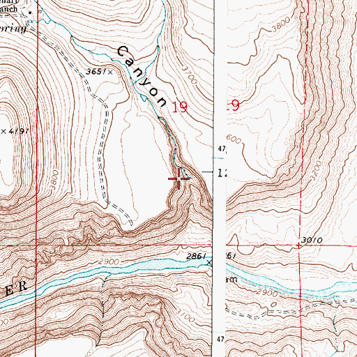 Topographic Map of Rinehart Creek, OR