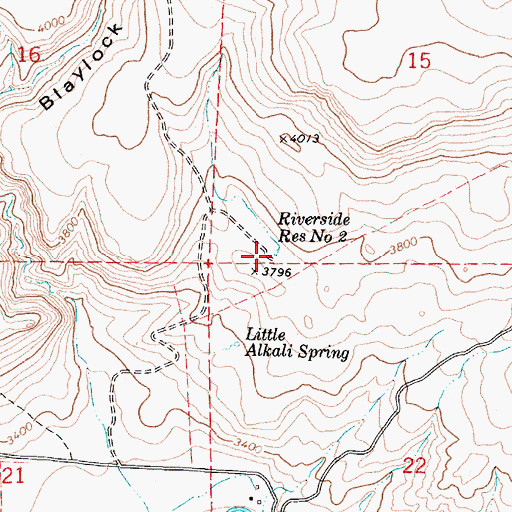 Topographic Map of Riverside Reservoir Number Two, OR