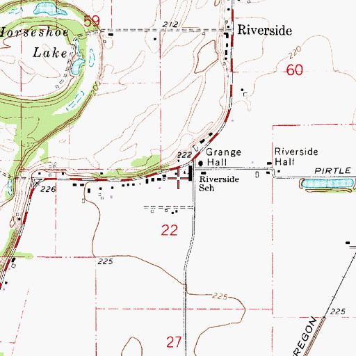 Topographic Map of Riverside School (historical), OR