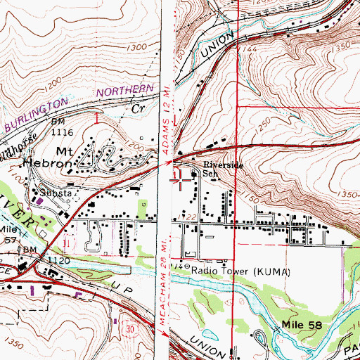 Topographic Map of Riverside School (historical), OR