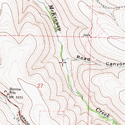 Topographic Map of Road Canyon, OR