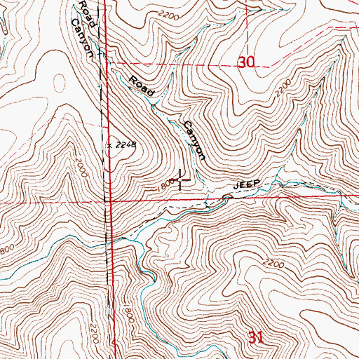 Topographic Map of Road Canyon, OR
