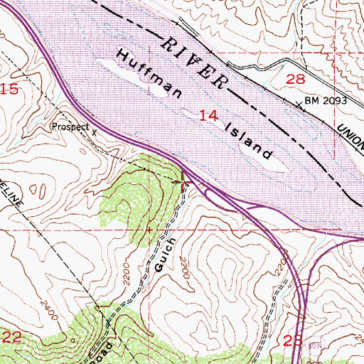 Topographic Map of Road Gulch, OR