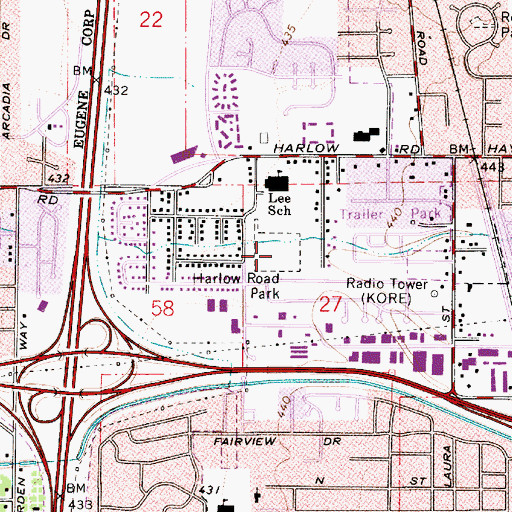 Topographic Map of Guy Lee Park, OR