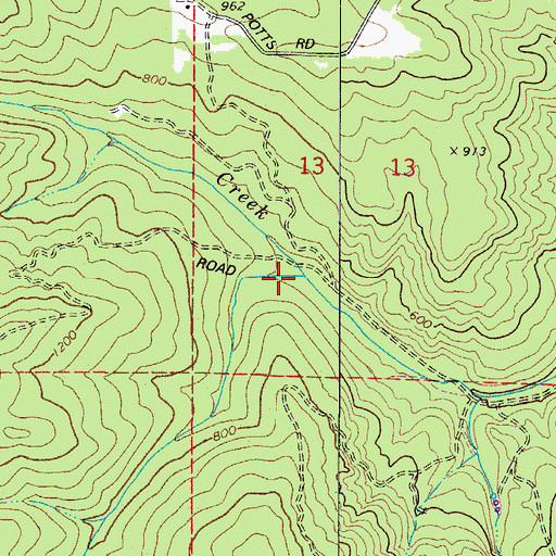 Topographic Map of Roaring Creek, OR