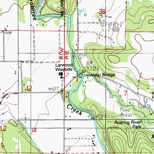 Topographic Map of Roaring River, OR