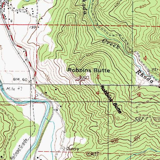 Topographic Map of Robbins Butte, OR