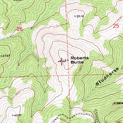 Topographic Map of Roberts Butte, OR