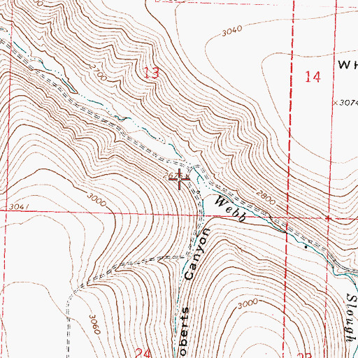 Topographic Map of Roberts Canyon, OR