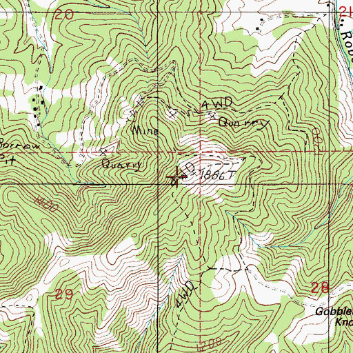 Topographic Map of Roberts Mountain, OR