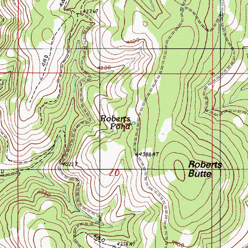 Topographic Map of Roberts Pond, OR