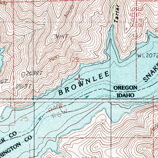 Topographic Map of Robinette, OR