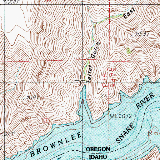 Topographic Map of Tarter Gulch, OR