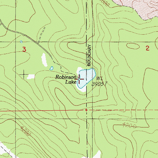 Topographic Map of Robinson Lake, OR