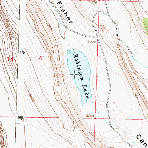 Topographic Map of Robinson Lake, OR