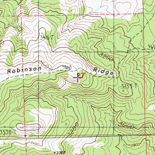 Topographic Map of Robinson Ridge, OR