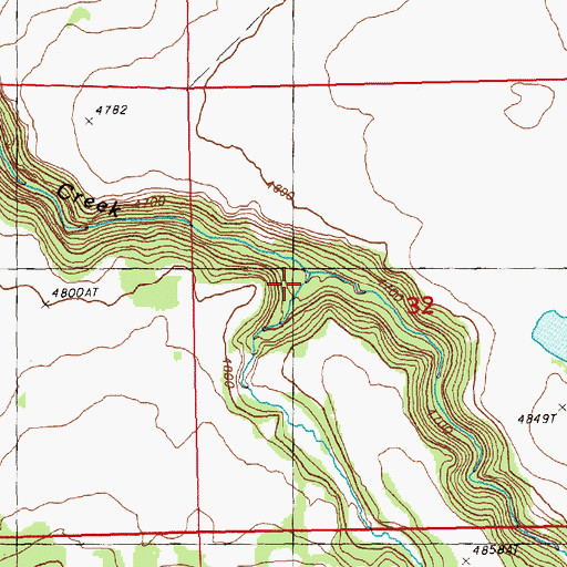 Topographic Map of Robinson Spring Creek, OR