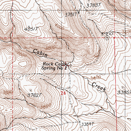 Topographic Map of Rock Cabin Spring Number 2, OR