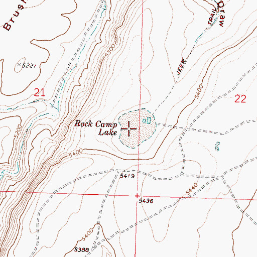 Topographic Map of Rock Camp Lake, OR
