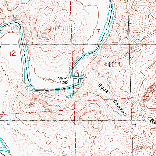Topographic Map of Rock Canyon, OR