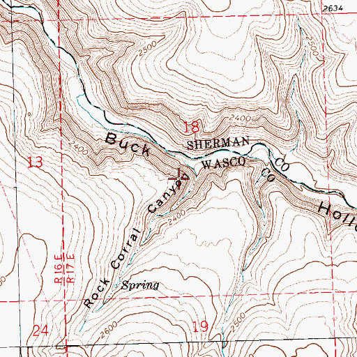 Topographic Map of Rock Corral Canyon, OR