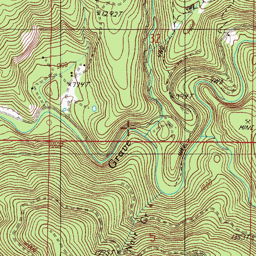 Topographic Map of Rock Creek, OR