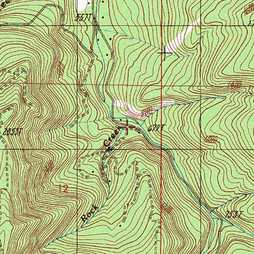 Topographic Map of Rock Creek, OR